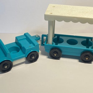 Vintage Fisher Price Little People Zoo Passenger Tram and Car