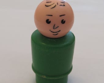 Vintage Fisher Price Little People Green Man