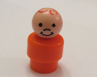 Vintage Fisher Price Little People Boy with Orange Body