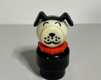 Vintage Fisher Price Little People Dog with Red Collar