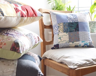 Patchwork Cushions - Sustainable Boho Colourful Repurposed Recycled Fabric