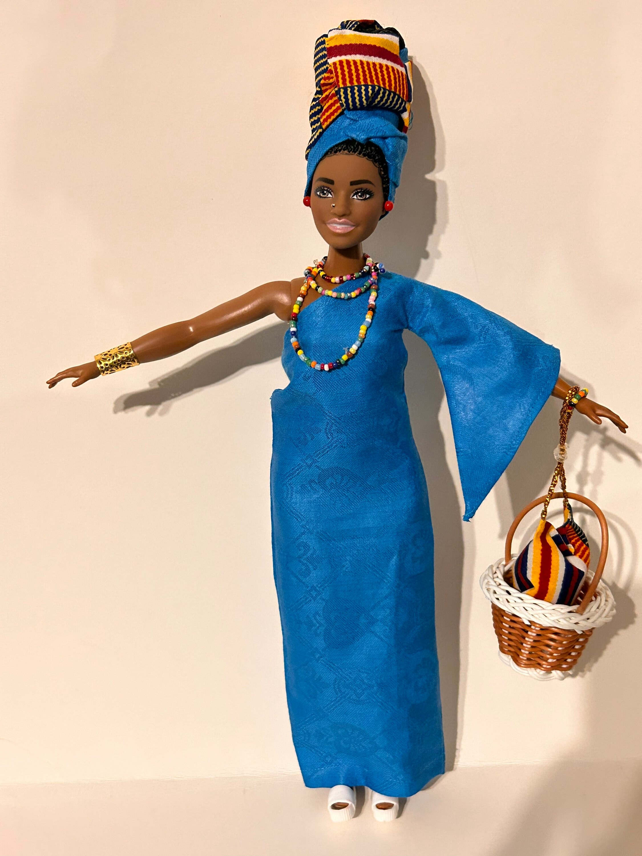 African American Mattel Fashionistas Curvy Barbie Doll - Re-clothed