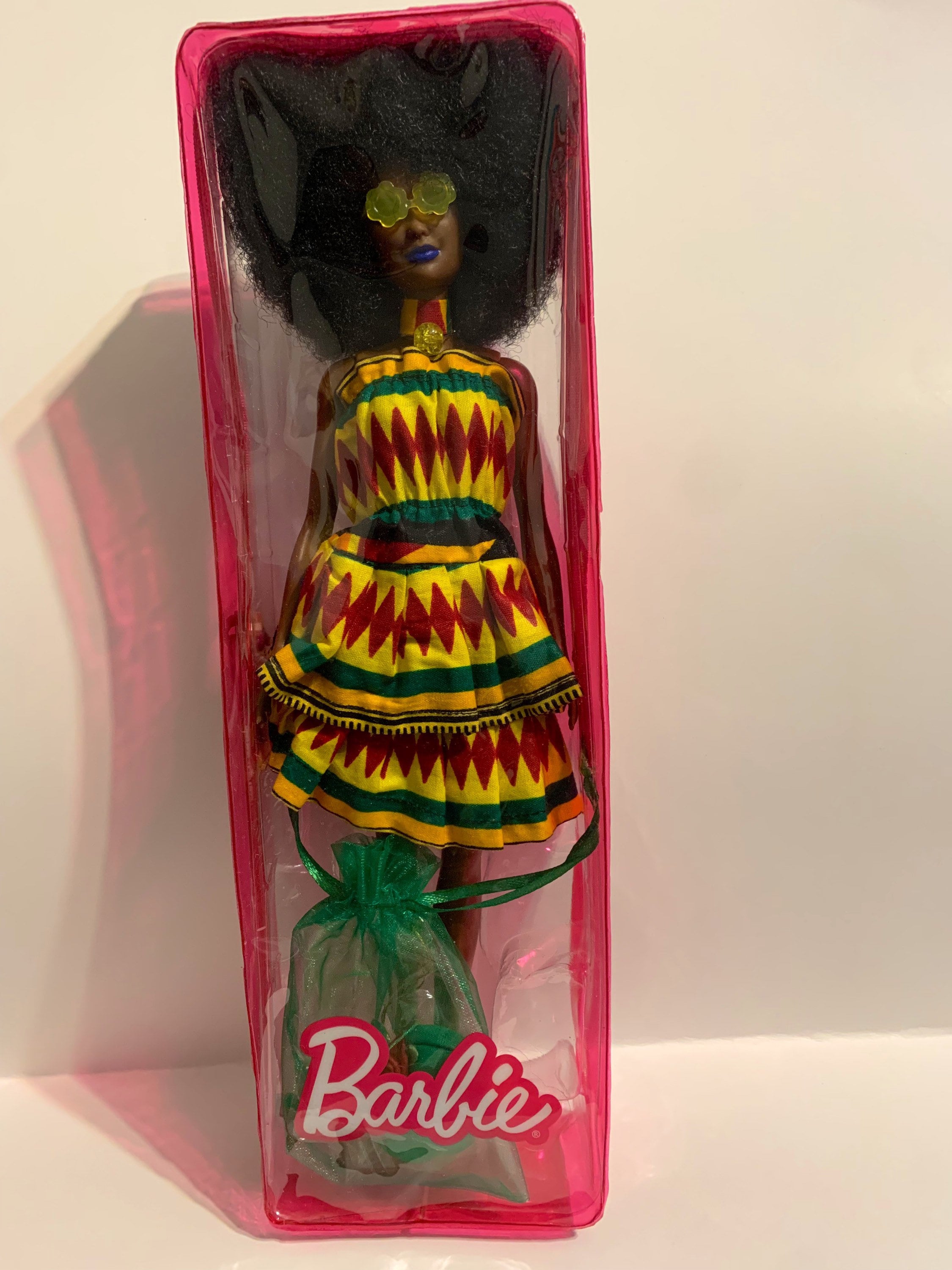 My African American Original Barbie Blue Lips Authentic African Fabric Ghana Afro re clothed Etsy