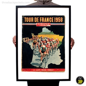 Large Tour de France 1958 magazine cover print