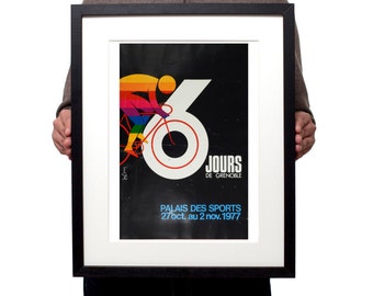 Six Days of Grenoble 1977 track cycling poster