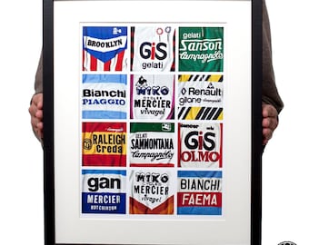 Iconic vintage cycling jersey details print