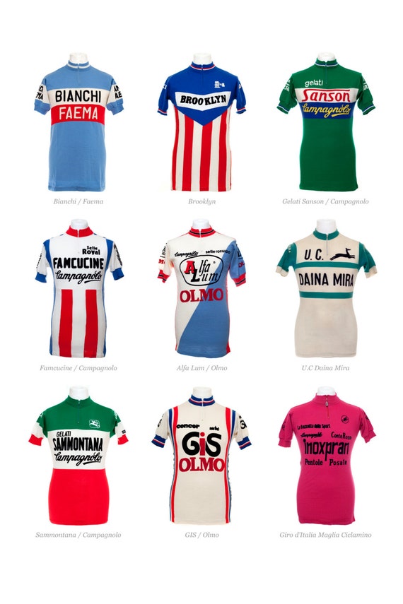 Nueve maillots de ciclismo vintage italianos - Etsy España