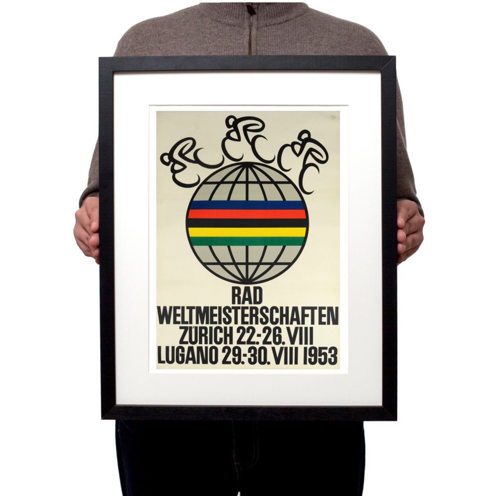 Cartel del Campeonato Mundial de Ciclismo en Ruta de 1953 Etsy España