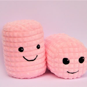 Kawaii Marshmallow Plush Cute Food Pillow Play Food Toy Handmade, 7"x 8" food plush Monster toys