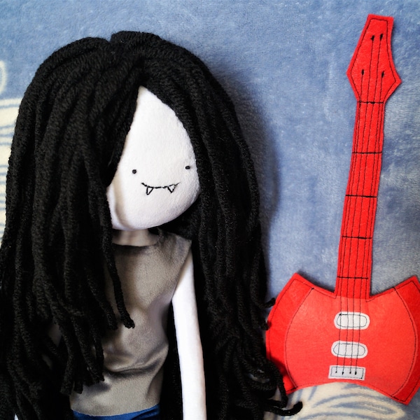 Marceline with luxurious hair The Vampire Queen Adventure Time 17 ″ Plush Doll handmade Fabric doll