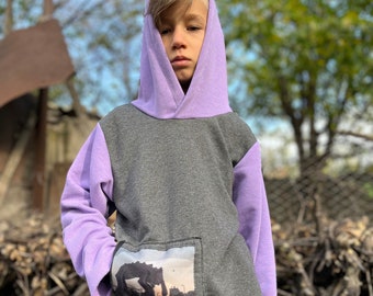 Grey Hoodie for children and teenagers with Monster&Protector DAY 18 SCP Custom print hoodie Fun Hoodie Fun Pullover Gaming Pullover