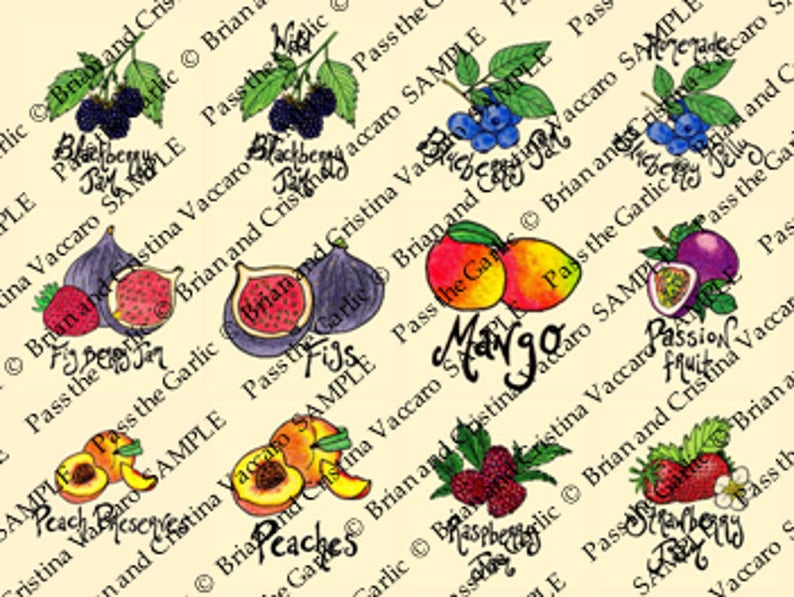 Jam Labels Hand Drawn Customizable Options Etsy