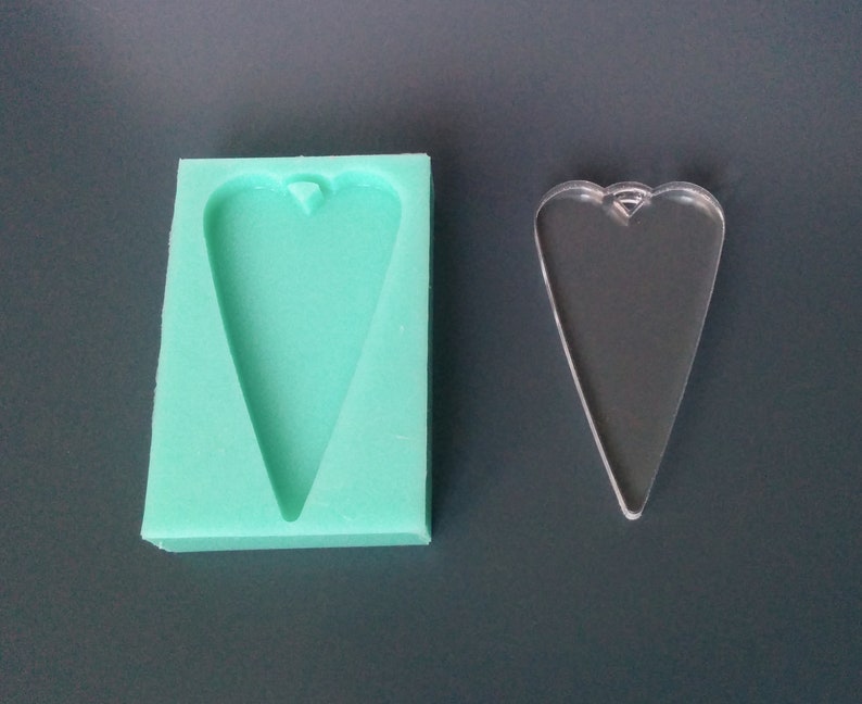 Heart Shaped Silicone Mold 55 X 30 Mm With a Loop Heart Etsy