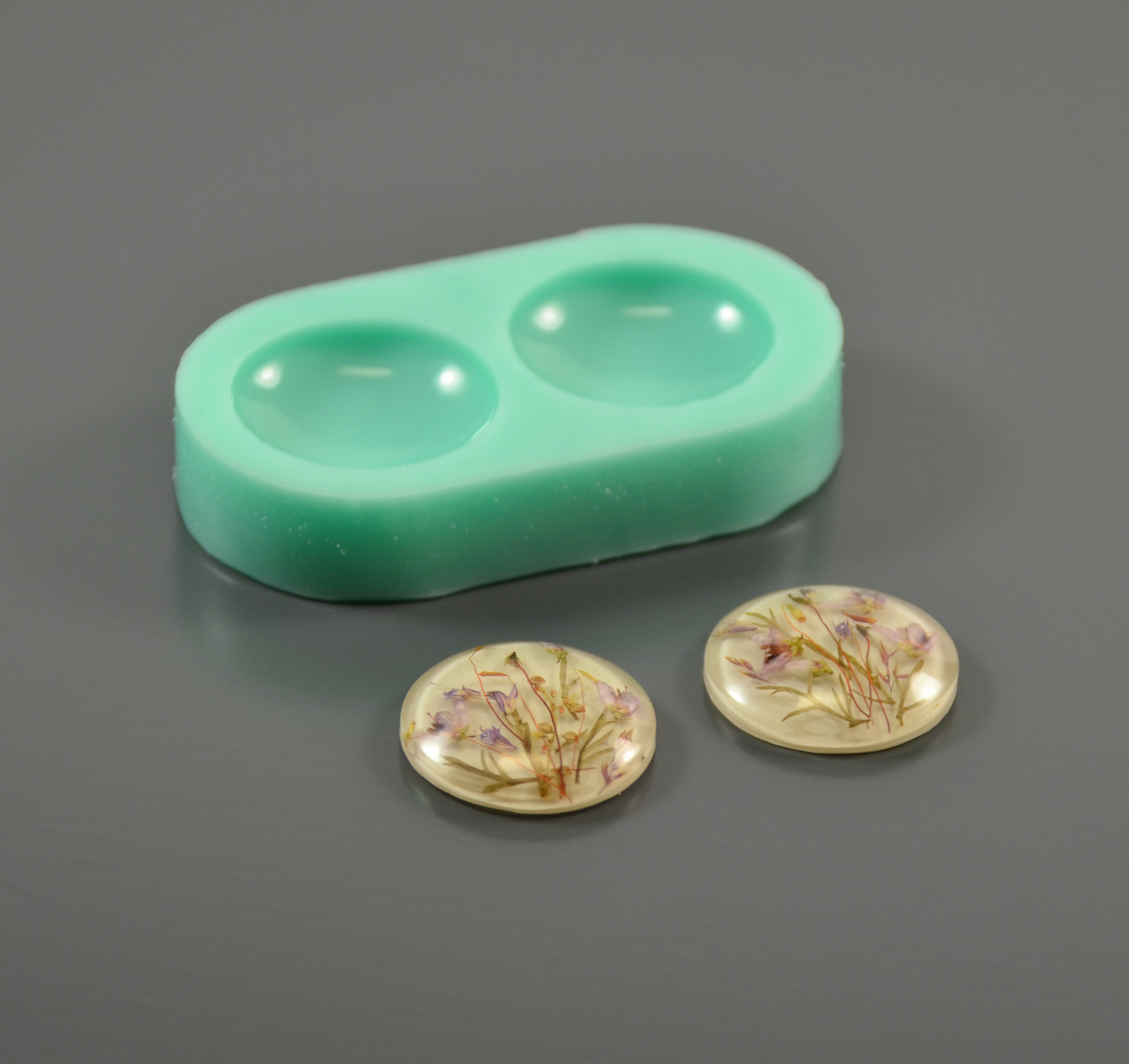 Silicone Mold 2 Round Lenses 22 X 6.5 Mm 7/8 X Etsy