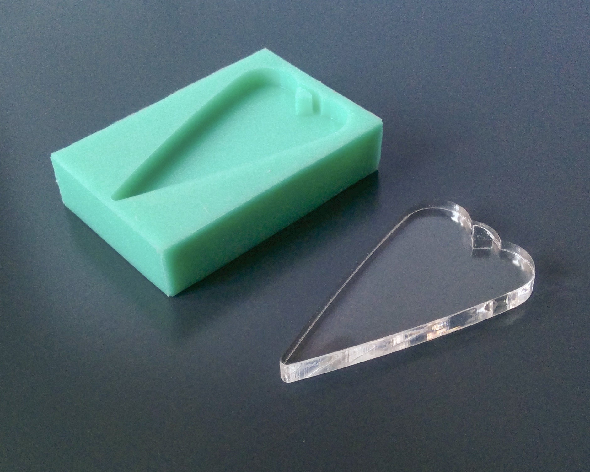 Heart Shaped Silicone Mold 55 X 30 Mm With a Loop Heart Etsy