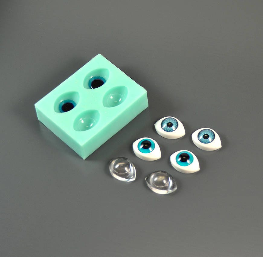 Silicone mold Eyes for dolls Pointed oval Cabochons Etsy