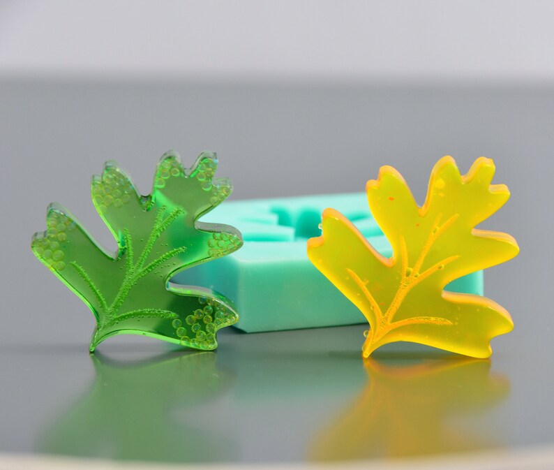 Oak Leaf Silicone Mold 34 Mm 1 3/8 Flat Silicone Etsy