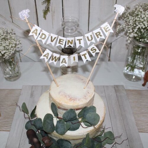 Adventure Awaits Woodland Baby Shower Cake Topper Etsy