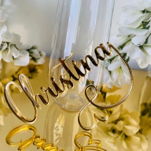 Wedding Place Card | Drink Tags | Champagne and Cocktail Drink Charms | Personalized Drink Tags