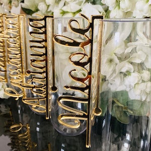 Set of 50 Wedding Place Cards | Drink Tags | Champagne and Cocktail Drink Charms