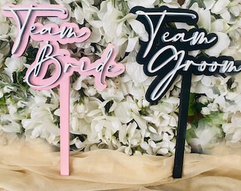 Team Bride & Team Groom Photo Props | Photo Booth Props | Party Photo Props | Wedding Photo Props