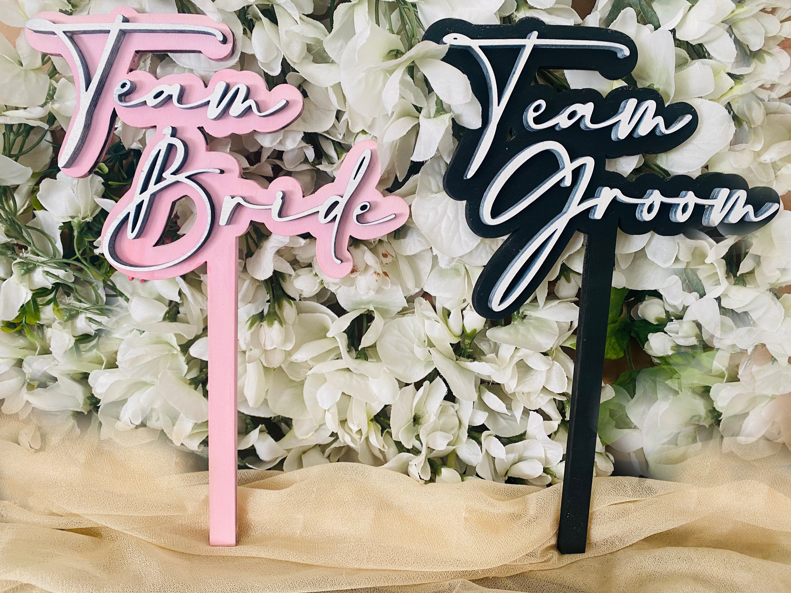 Team Bride & Team Groom Photo Booth Props: Wedding Party Decor - Etsy