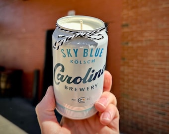 Carolina Sky Blue Candle | 100% Soy Wax | Handmade in an Upcycled Carolina Brewery Can | Alternative Wax Candle Co.