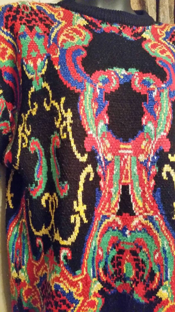 Large Creative Force Multi Color Sweater/ Holiday… - image 2