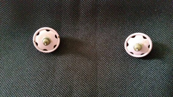 Pink Button Earrings - image 3