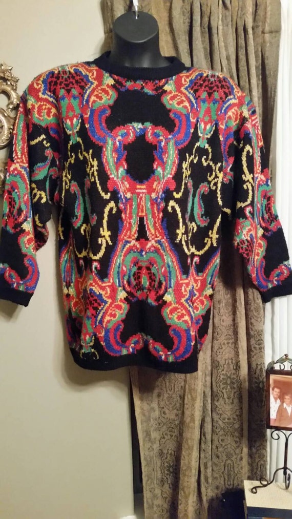 Large Creative Force Multi Color Sweater/ Holiday… - image 3