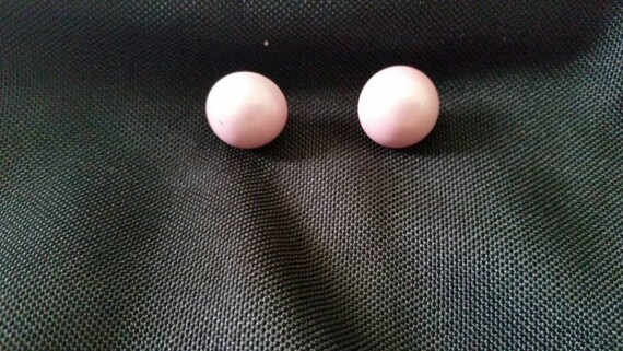 Pink Button Earrings - image 1