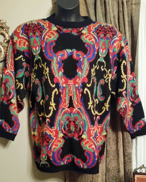 Large Creative Force Multi Color Sweater/ Holiday… - image 1