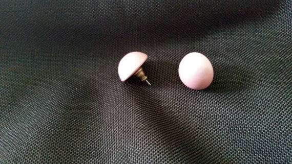 Pink Button Earrings - image 2