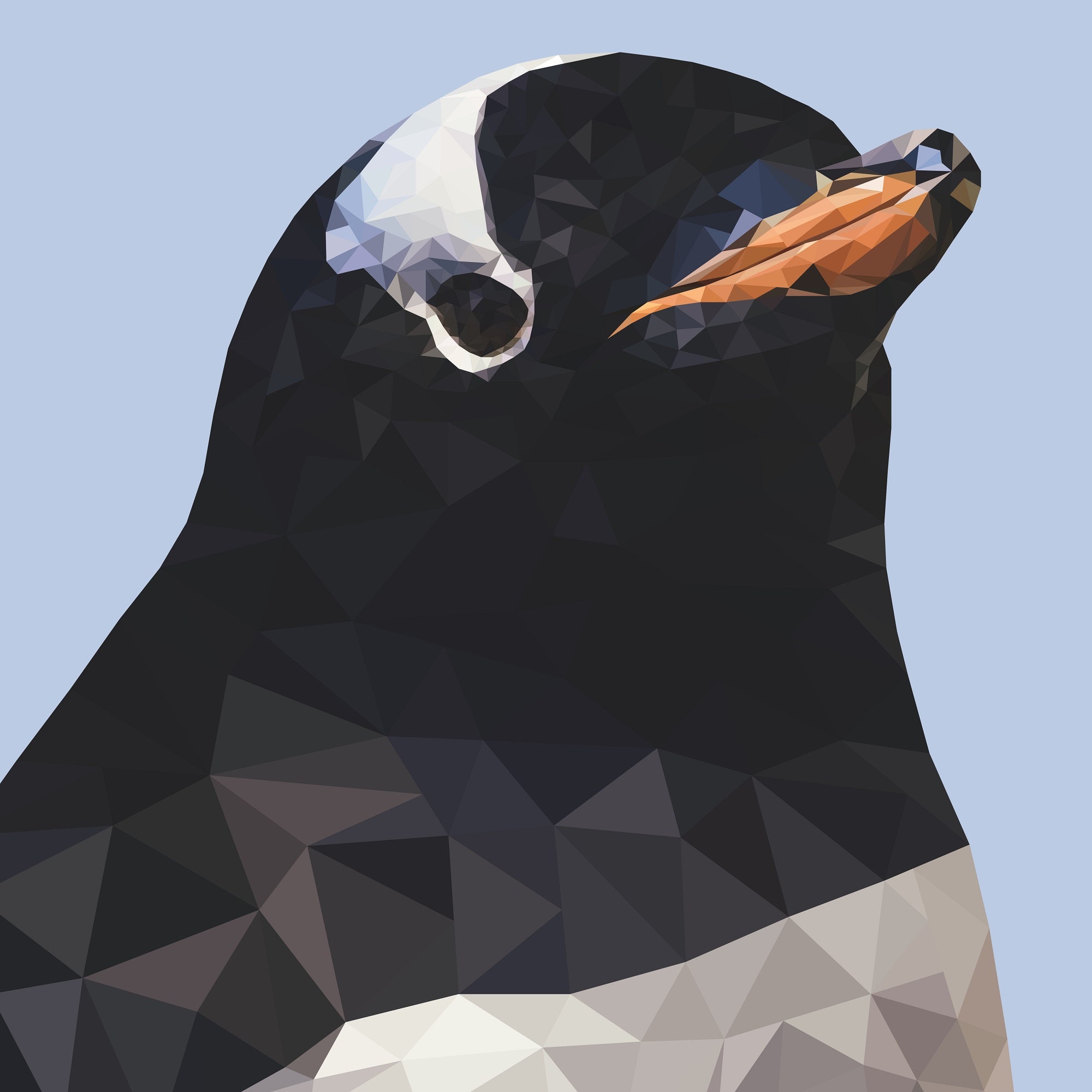 Penguin Illustration, Polygon Drawing, Polygonal Art, Geometric Style ...