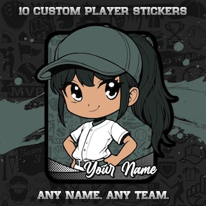 10 Custom Player Stickers - Girl