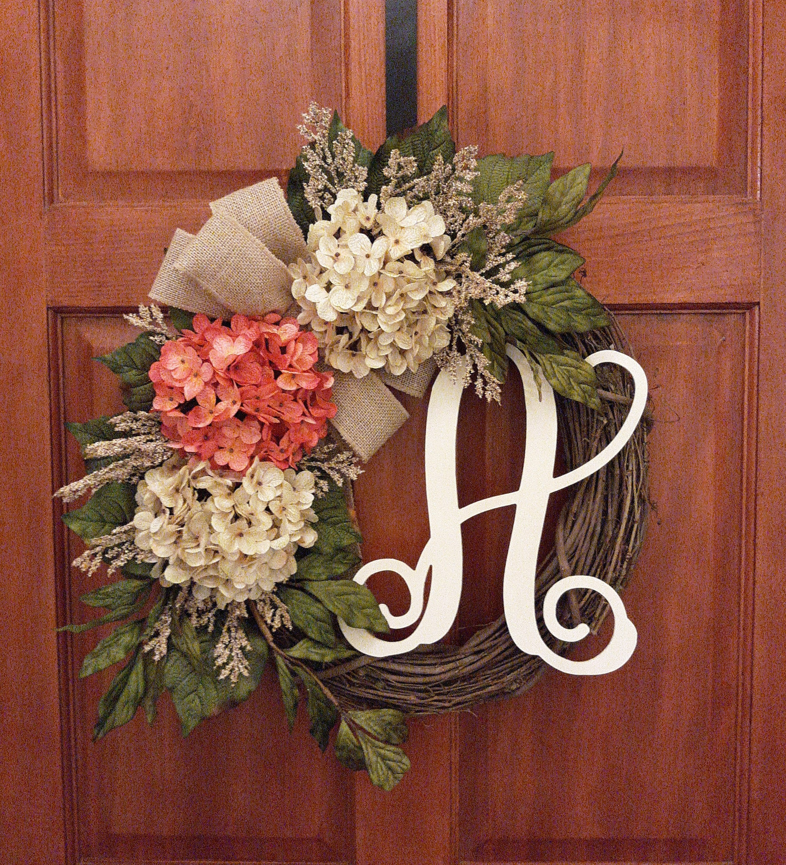 All Season Door Wreath Front Door Wreath Pink Hydrangea | Etsy