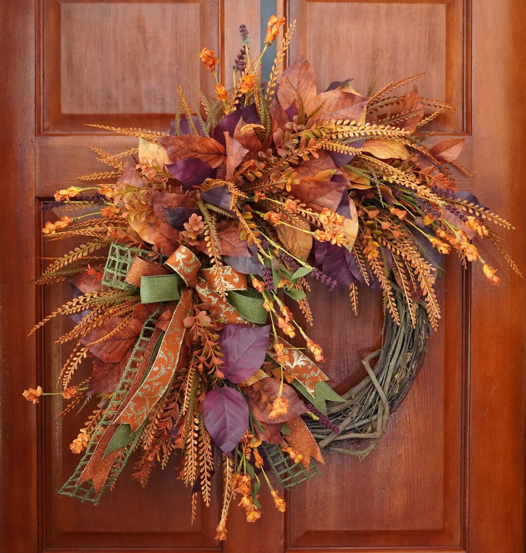 Rustic Fall Grapevine Wreath | Front Door Fall Wreath | Autumn Door ...