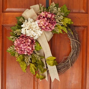Year Round Front Door Wreath, Spring Summer Wreath, Mother&#39;s Day Gift, Farmhouse Wreath, Outdoor Wreath, Rose Wreath, Indoor Wreath