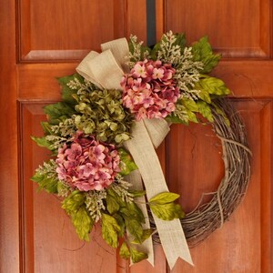 Year Round Front Door Wreath, Spring Summer Wreath, Mother&#39;s Day Gift, Farmhouse Wreath, Outdoor Wreath, Rose Wreath, Indoor Wreath