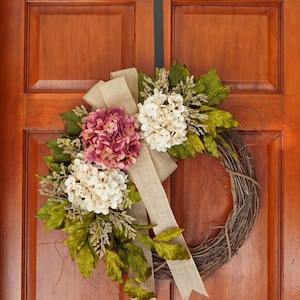 Year Round Front Door Wreath, Spring Summer Wreath, Mother&#39;s Day Gift, Farmhouse Wreath, Outdoor Wreath, Rose Wreath, Indoor Wreath