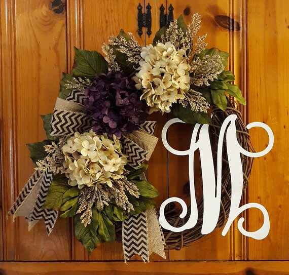 All Season Front Door Wreath Mother/'s Day Year Round Wreath Hydrangea Wreath Summer Wreath Everyday Wreath House Warming Gift