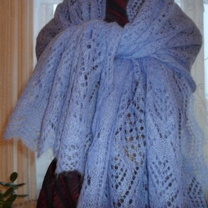 Light blue mohair scarf Kid - silk mohair scarf Knitted scarf Gift idea