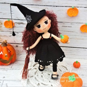 PATTERN - Doll Little Witch - crochet pattern, amigurumi pattern, halooween PDF, Amigurumi Halloween Witch