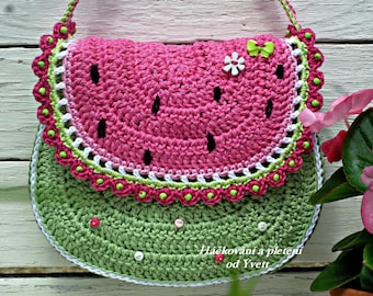 PATTERN - Watermelon handbag - crochet pattern, purse, bag, PDF