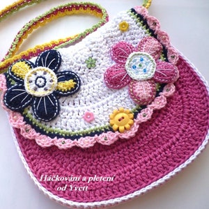 PATTERN - flower handbag - crochet pattern, purse, bag, PDF