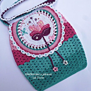 PATTERN - handbag Magical flower - crochet pattern, purse, bag, PDF