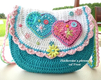 PATTERN - handbag for little girls - crochet pattern, purse, bag, PDF