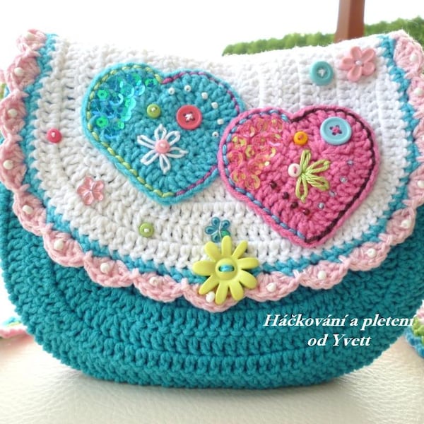 PATTERN - handbag for little girls - crochet pattern, purse, bag, PDF