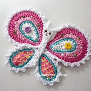 PATTERN - appliqué butterfly - crochet pattern, appliqué, PDF