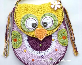 PATTERN - Owl handbag - crochet pattern,  handbag, Purse, PDF